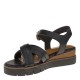 2000659401 Γυναικείο πέδιλο χαμηλό tamaris flatform χιαστή δέρμα μαύρο