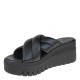 2000660501 Γυναικείο τσόκαρο μεσαίο tamaris flatform χί δέρμα μαύρο