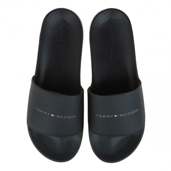 2000662201 Ανδρική σαγιονάρα tommy hilfiger slide φάσα λάστιχο μαύρη