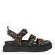 2000665801 Γυναικείο σανδάλι πέδιλο δίπατο tamaris flatform leopar μαύρο