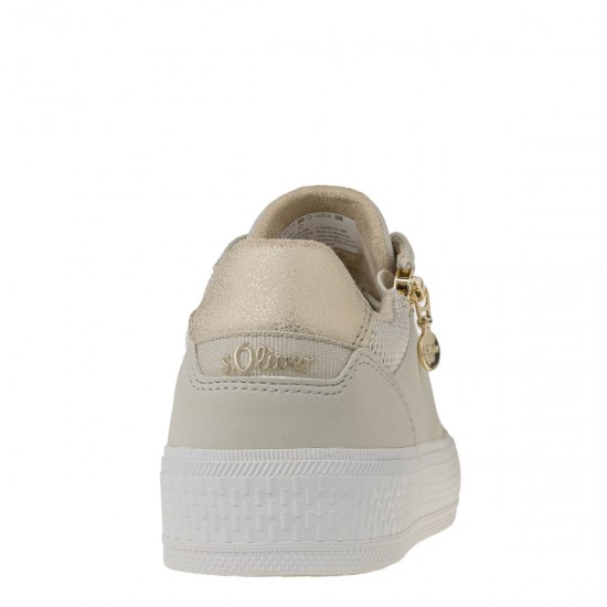 2000666501 Γυναικείο αθλητικό s.oliver sneakers δετό μπέζ