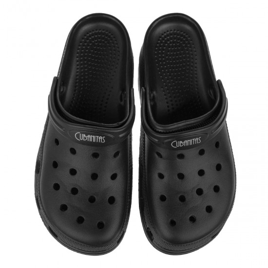 2000677101 Γυναικεία παντόφλα flatform τακούνι cubanitas καουτσούκ μαύρο
