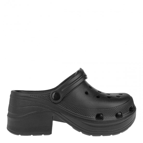 2000677101 Γυναικεία παντόφλα flatform τακούνι cubanitas καουτσούκ μαύρο