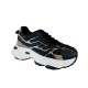 2000681101 Γυναικείο αθλητικό sneakers δετό μαύρο/ασημί
