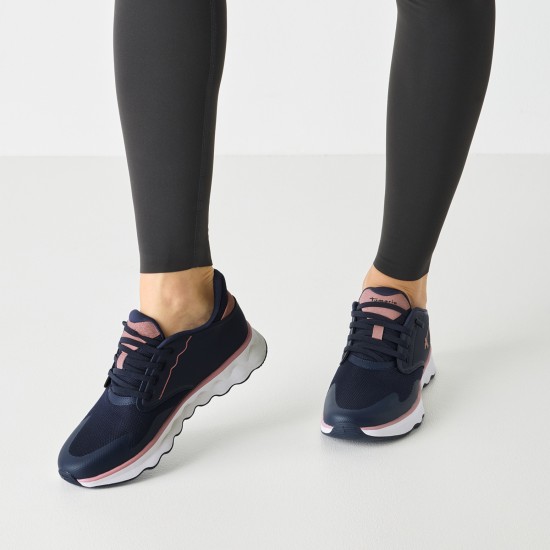 2000683002 Γυναικείο αθλητικό  tamaris  sneakers δετό μπλέ