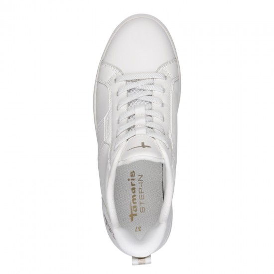 2000685002 Γυναικείο αθλητικό tamaris sneakers  δετό λευκό
