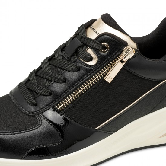 2000685201 Γυναικείο αθλητικό tamaris sneakers δετό μαύρο