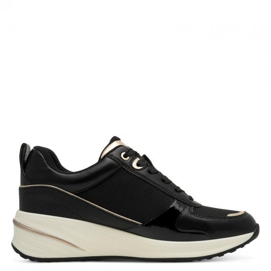 2000685201 Γυναικείο αθλητικό tamaris sneakers δετό μαύρο