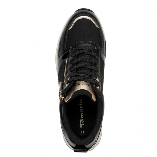 2000685201 Γυναικείο αθλητικό tamaris sneakers δετό μαύρο