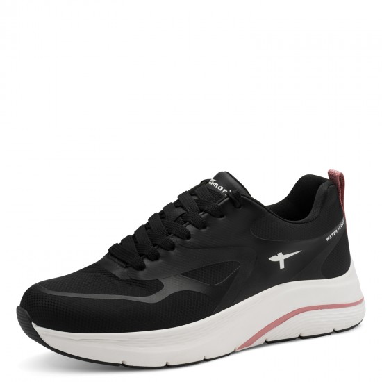 2000685301 Γυναικείο αθλητικό tamaris sneakers δετό αδιάβροχο μαύρο
