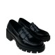 2000686801 Γυναικείο μοκασίνι loafers χωστό μαύρο