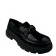 2000686901 Γυναικείο μοκασίνι chunky loafer patent μαύρο