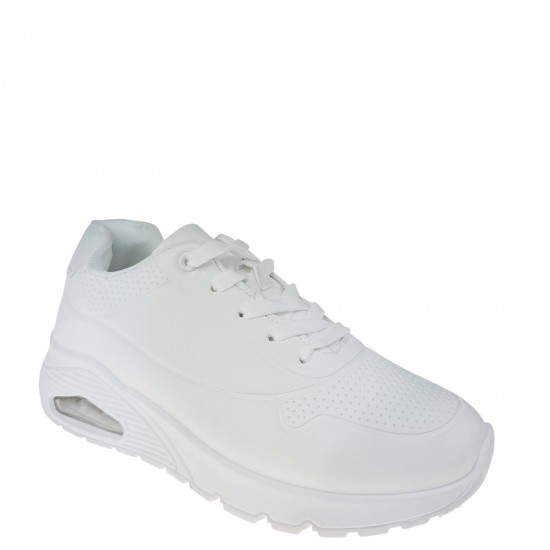 2000688801 Γυναικείο αθλητικό sneakers αερόσολα δετό λευκό