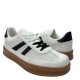 2000689103 Γυναικείο αθλητικό sneakers δετό μπέζ σόλα λευκό/μαύρο