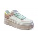 2000689501 Γυναικείο αθλητικό sneakers δίπατο δετό λευκό/πλχ