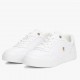2000689701 Γυναικείο αθλητικό tommy hilfiger sneakers δετό δέρμα λευκό.χρυσό