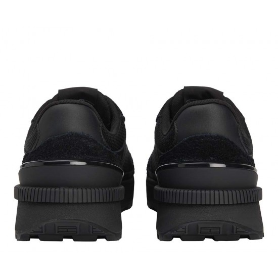 2000689901 Ανδρικό αθλητικό tommy hilfiger jeans sneakers δετό μαύρο