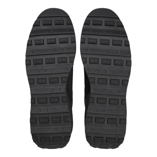2000689901 Ανδρικό αθλητικό tommy hilfiger jeans sneakers δετό μαύρο