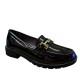 2000692602 Γυναικείο μοκασίνι chunky loafer μέταλο λουστρίνι μπορντώ