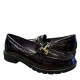 2000692602 Γυναικείο μοκασίνι chunky loafer μέταλο λουστρίνι μπορντώ