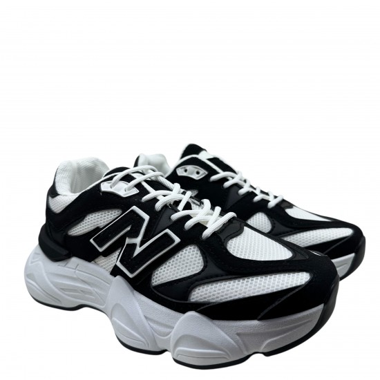 3000000801 Γυναικείο αθλητικό sneakers δετό μαύρο/λευκό