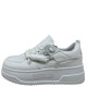 3000001001 Γυναικείο αθλητικό sneakers δετό λευκό