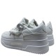 3000001001 Γυναικείο αθλητικό sneakers δετό λευκό
