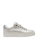 3000003201 Γυναικείο sneakers δετό μεταλιζέ λευκό(περλέ)ασημί