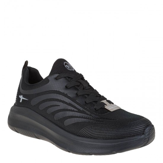 3000004601 Γυναικείο sneakers δετό μαύρο/μαύρο