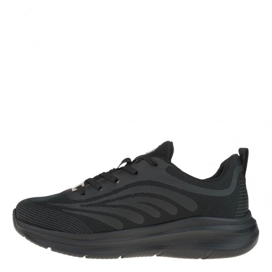 3000004601 Γυναικείο sneakers δετό μαύρο/μαύρο