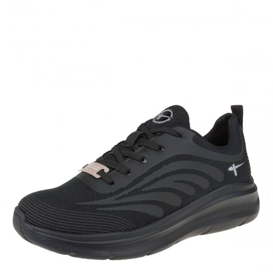 3000004601 Γυναικείο sneakers δετό μαύρο/μαύρο