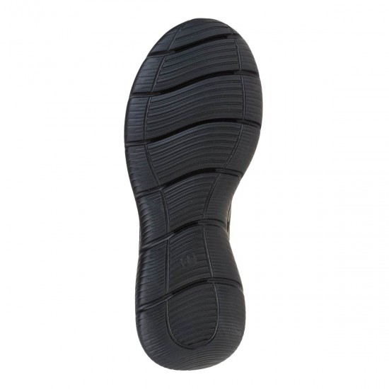 3000004601 Γυναικείο sneakers δετό μαύρο/μαύρο