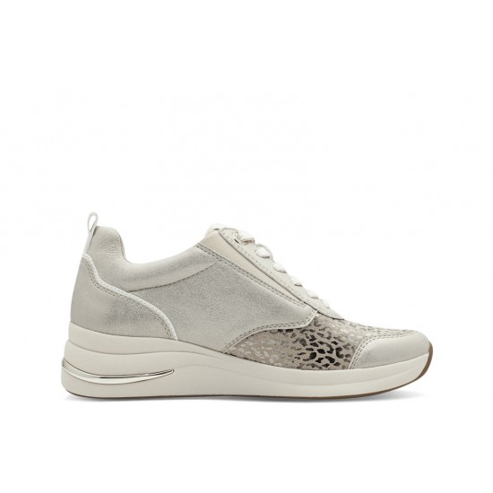 3000004801 Γυναικείο sneakers δετό μπέζ/πλατίνα