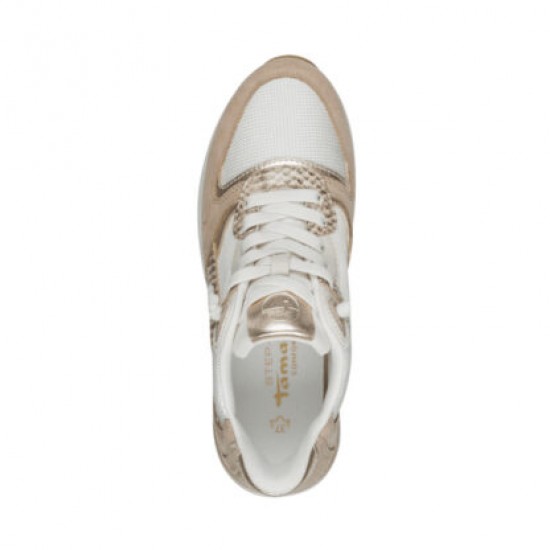 3000005101 Γυναικείο αθλητικό tamaris comfort sneakers δετό μπέζ